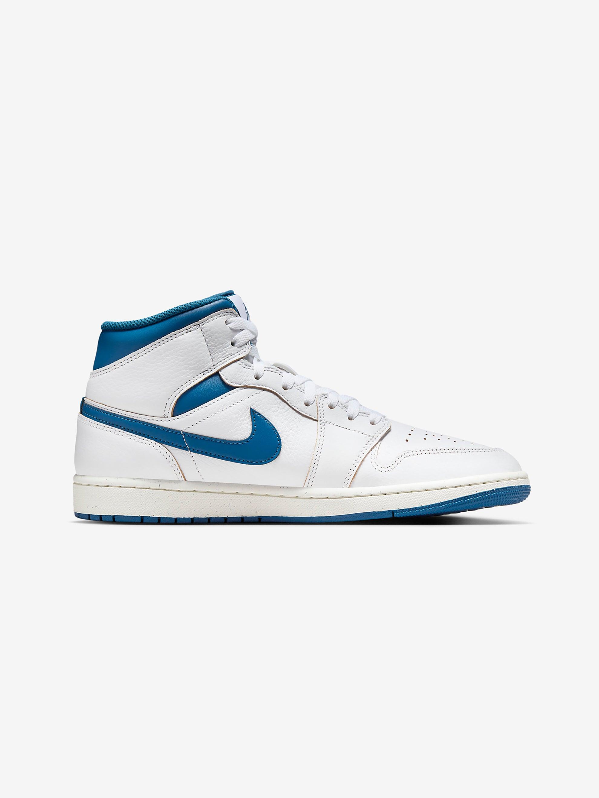 Air Jordan 1 Mid SE (WHITE/INDUSTRIAL BLUE-SAIL) Product Image