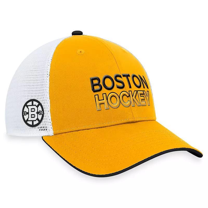 Mens Fanatics Branded Boston Bruins Alternate Authentic Pro Trucker Adjustable Hat Product Image