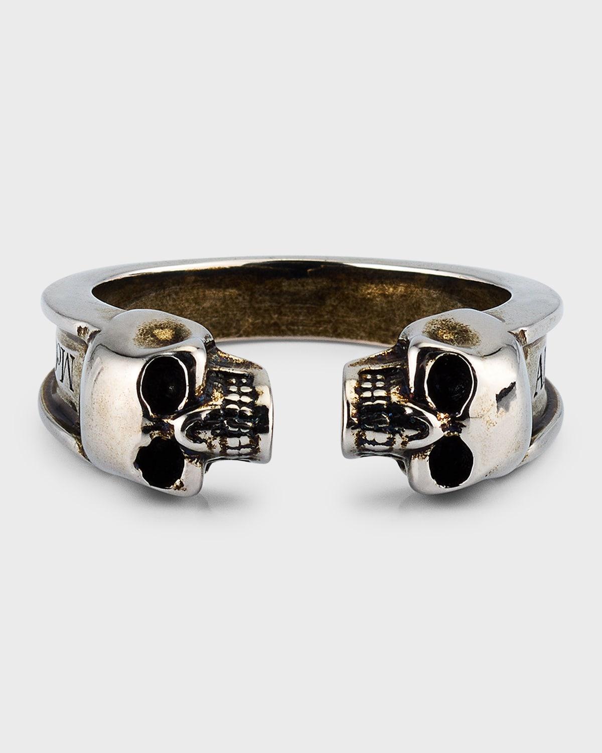 Mens Twin Skull Ring Product Image