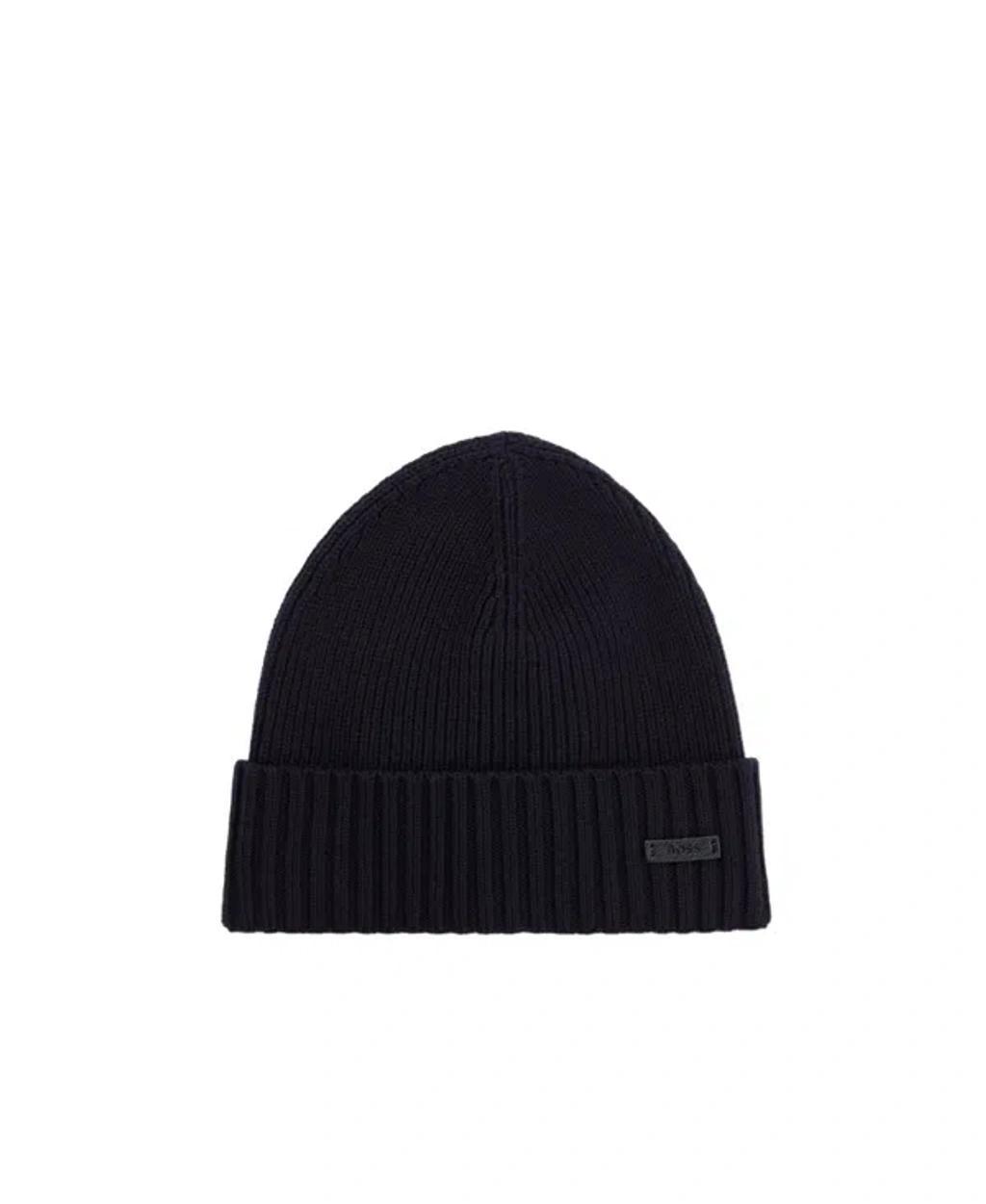 HUGO BOSS Logo Wool Hat In Black Product Image