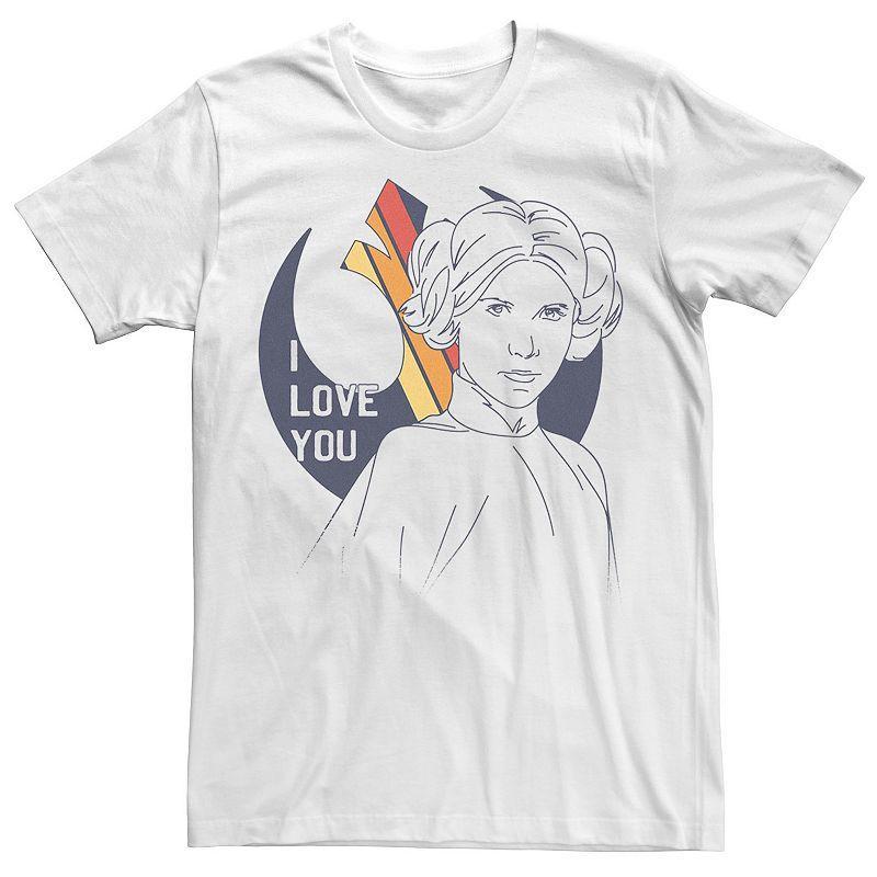 Men's Star Wars Princess Leia I Love You Valentine's Day Tee, Size: Large, White Product Image