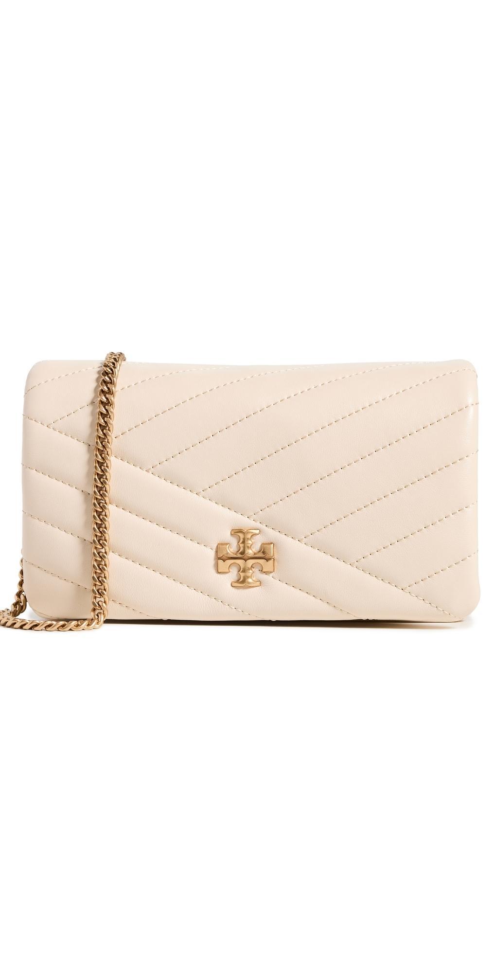 TORY BURCH Kira Chevron Chain Wallet In New Cream/gold Product Image