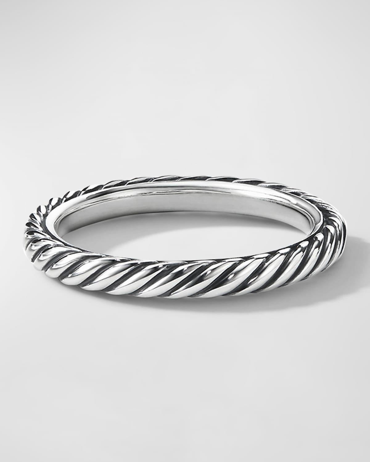 Womens Cable Collectibles Stack Ring in Sterling Silver, 3mm Product Image