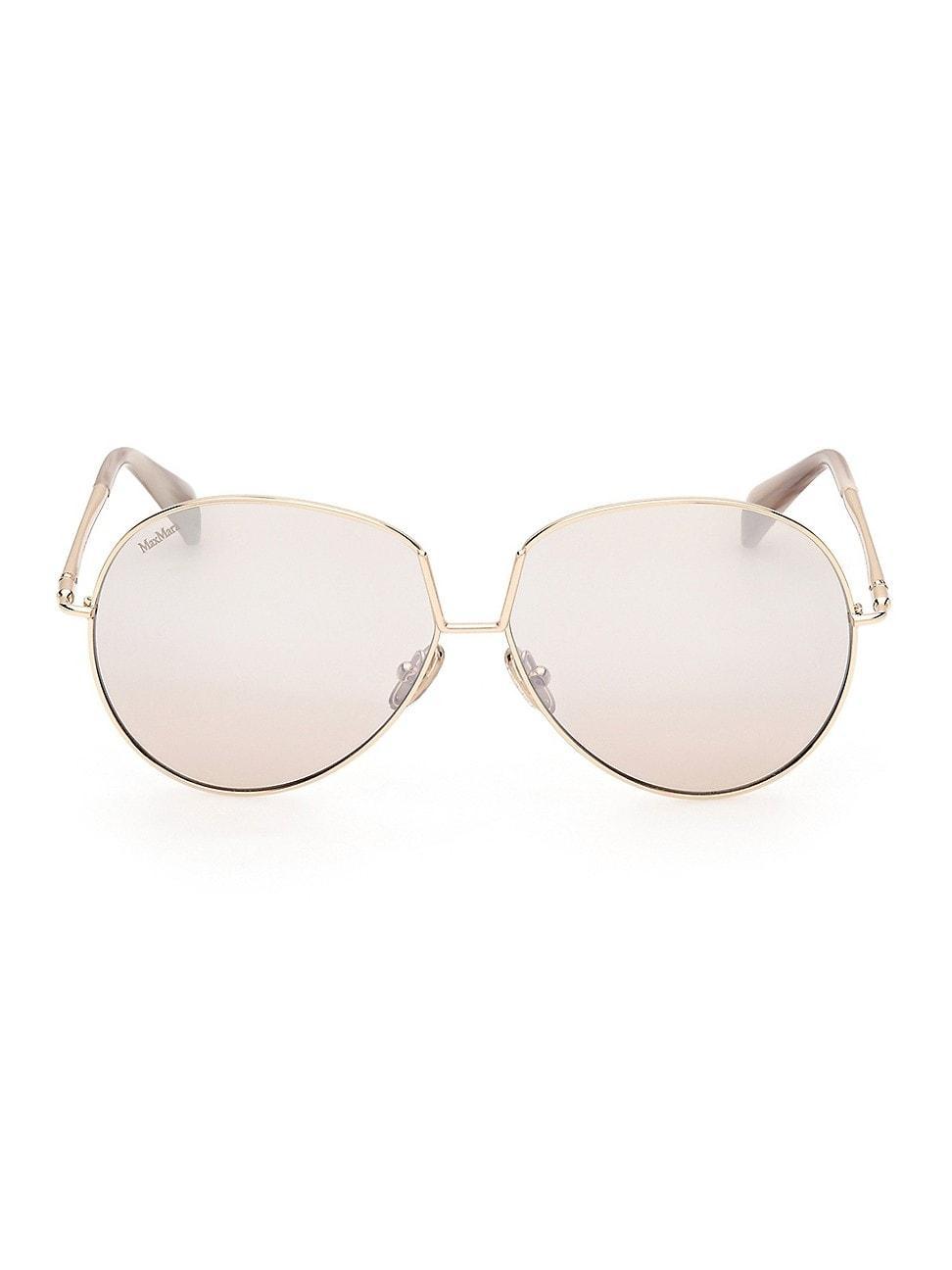 MaxMara Womens Design8 60mm Mirrored Aviator Sunglasses Product Image