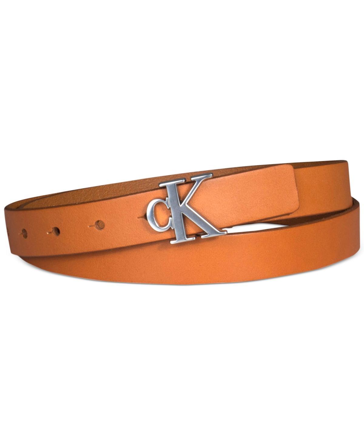 Calvin Klein Womens Ck Monogram Buckle Skinny Belt Product Image