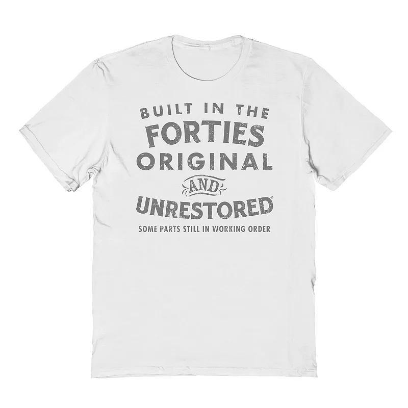 Men's Original & Unrestored Built in The Forties Graphic Tee, Size: Small, White Product Image