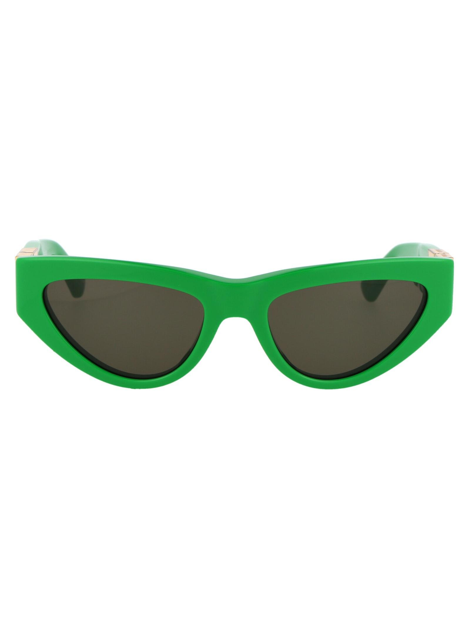 BOTTEGA VENETA Sunglasses In 003 Green Green Green Product Image