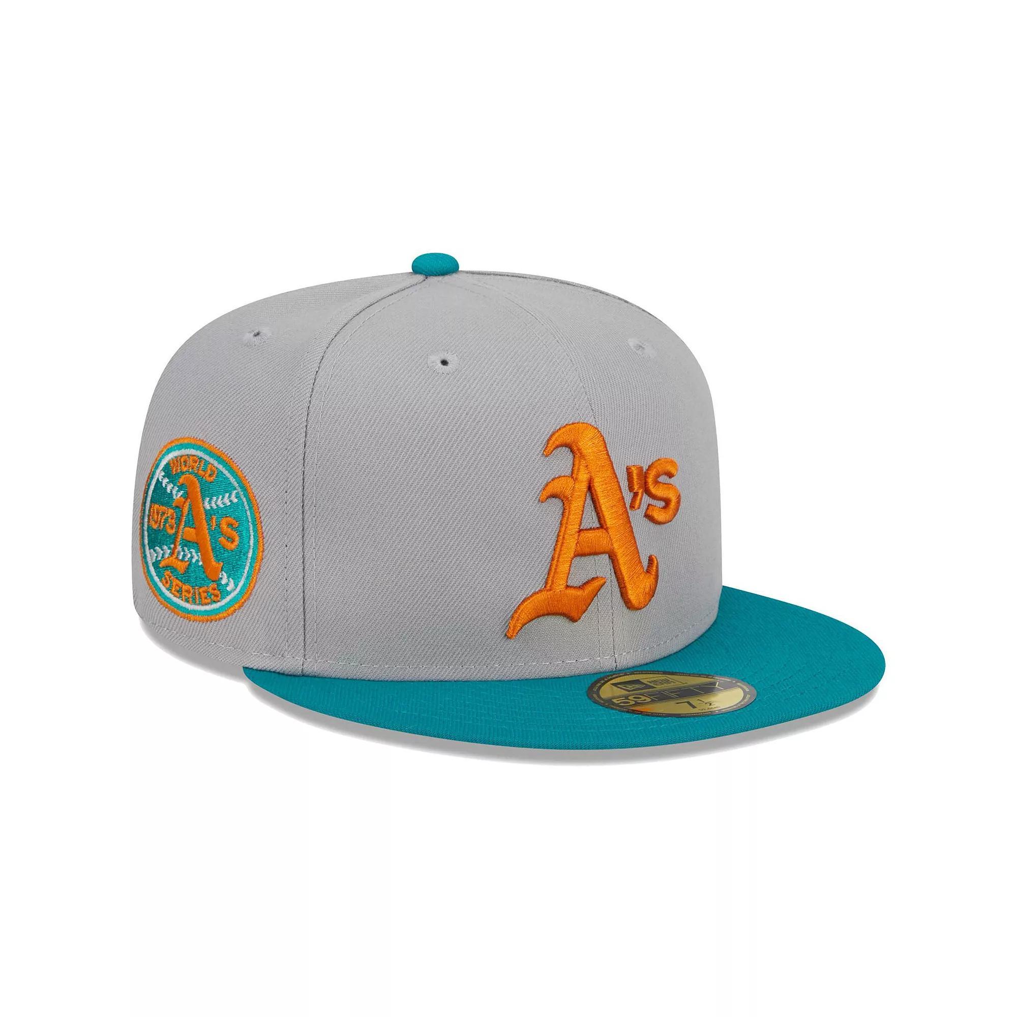 Men's New Era Gray/Teal Oakland Athletics 59FIFTY Fitted Hat,  Product Image