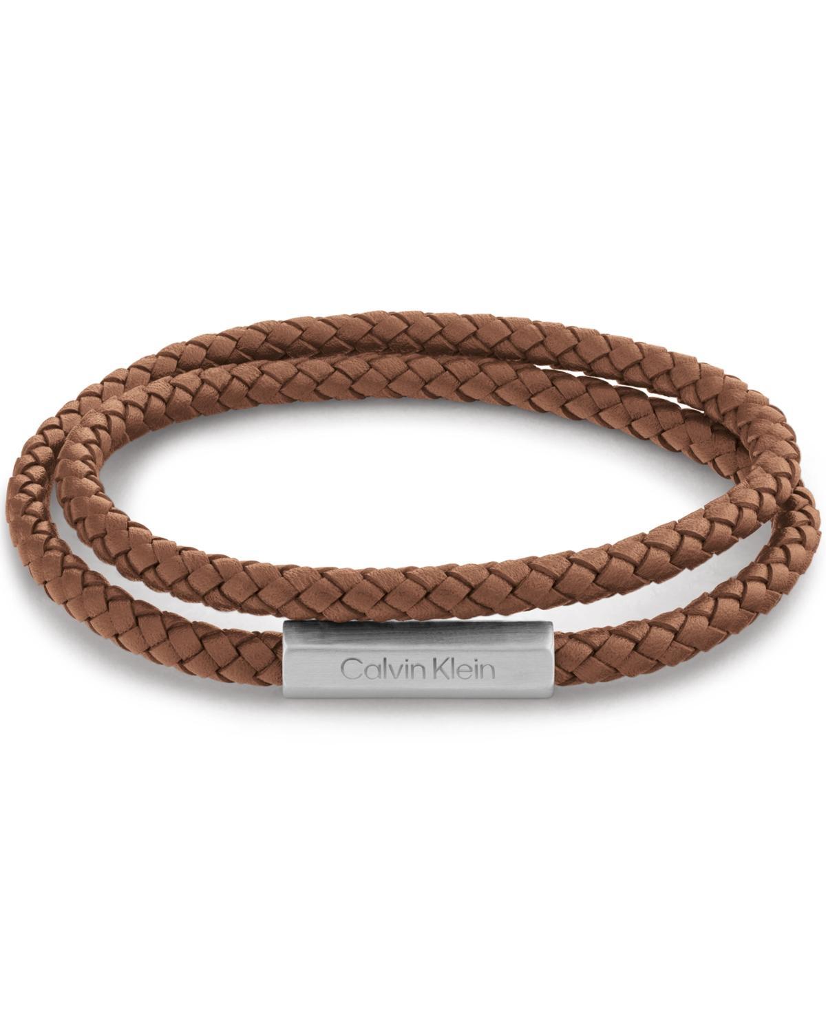 Calvin Klein Mens Double Wrapped Leather Bracelet Product Image