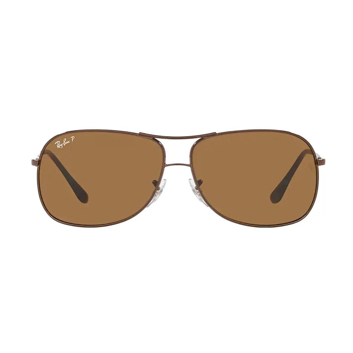 Ray-Ban Men's Polarized Aviator Sunglasses RB3267 Brown Product Image