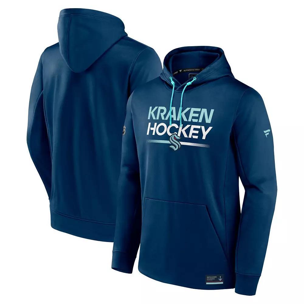 Men's Fanatics Branded  Deep Sea Blue Seattle Kraken Authentic Pro Pullover Hoodie, Size: Small, Krk Blue Product Image