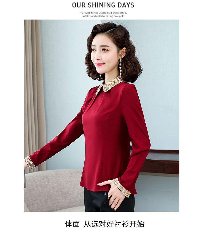 Contrast Trim Blouse Product Image