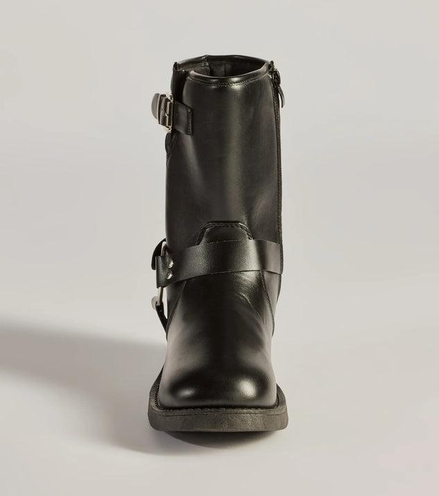 Feelin' Edgy Buckle Strap Moto Booties Product Image