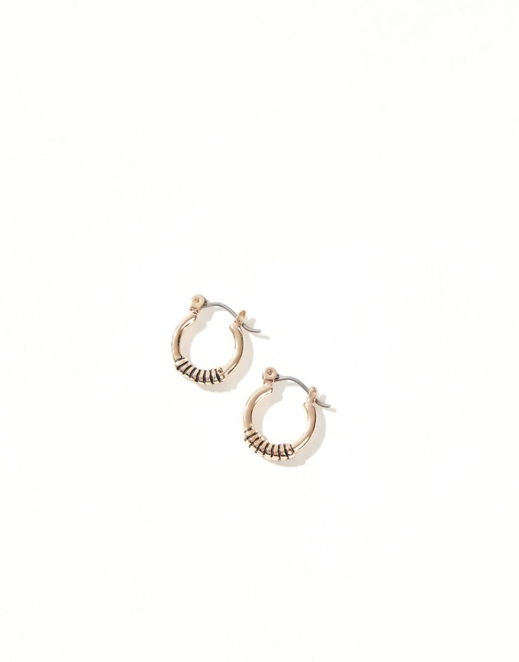 Icon Brand wrapped hoop earrings in gold Product Image