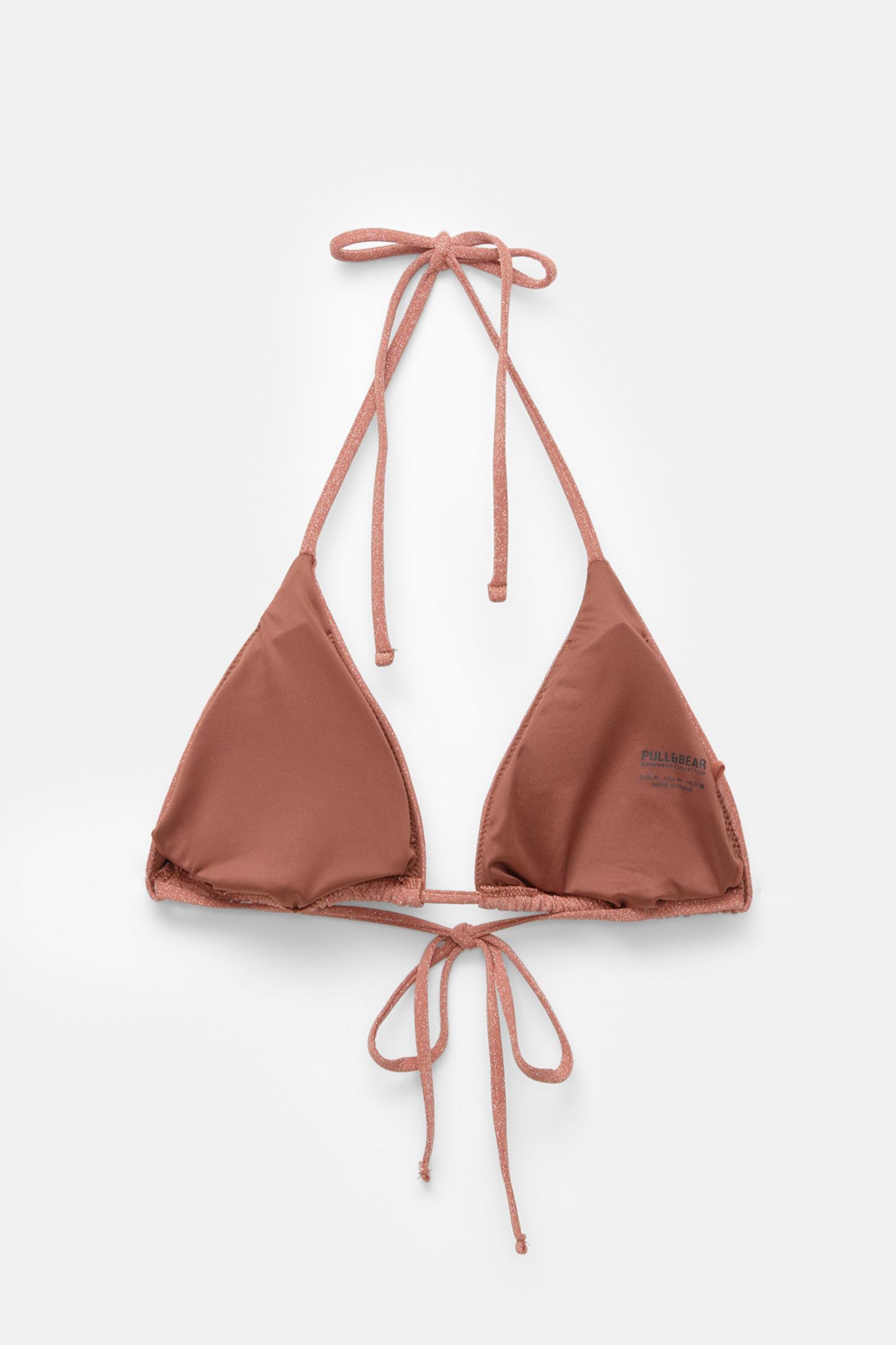 Glittery triangle bikini top Product Image