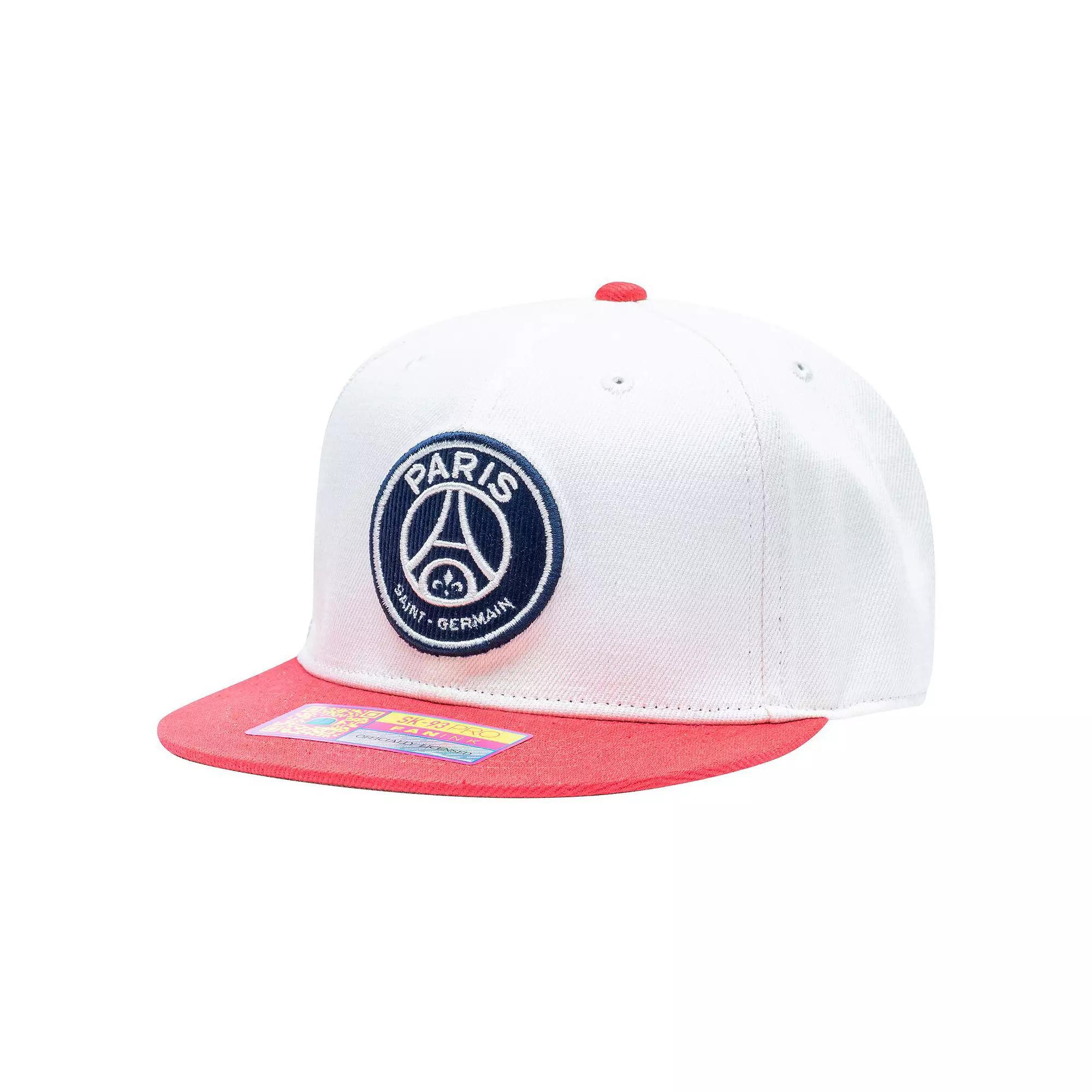 Men's Fan Ink  White/Red Paris Saint-Germain Evolve Snapback Hat, Psg White Product Image