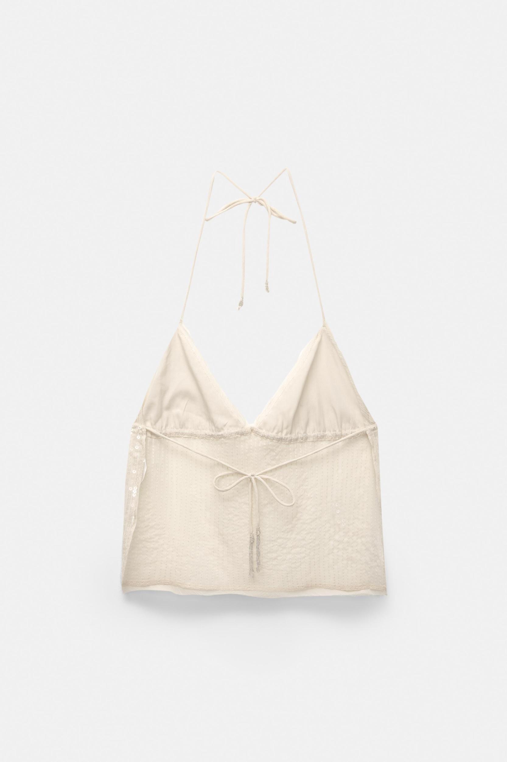 Sequined halter neck top Product Image