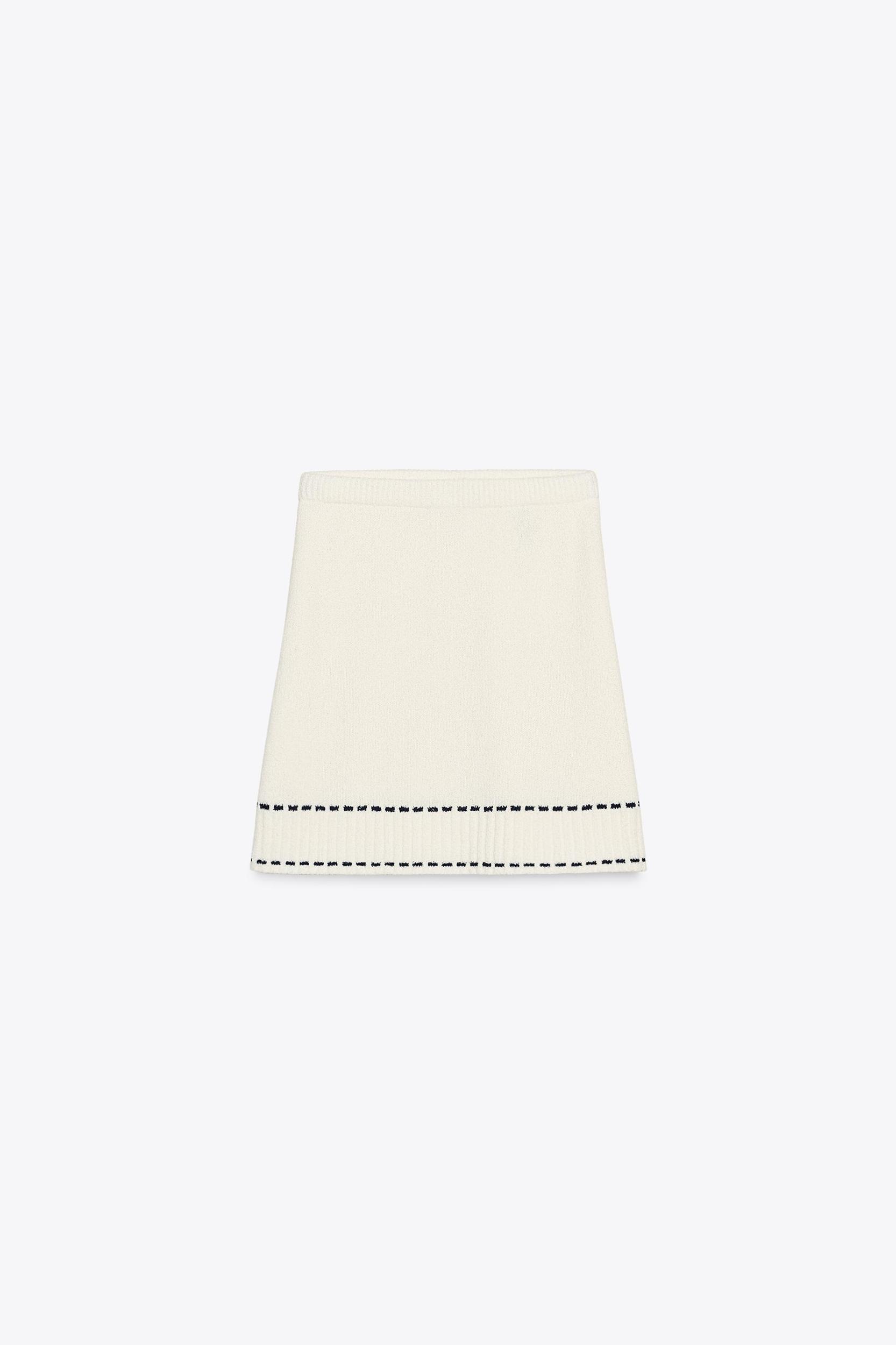 MINI TOPSTITCHED SKIRT Product Image