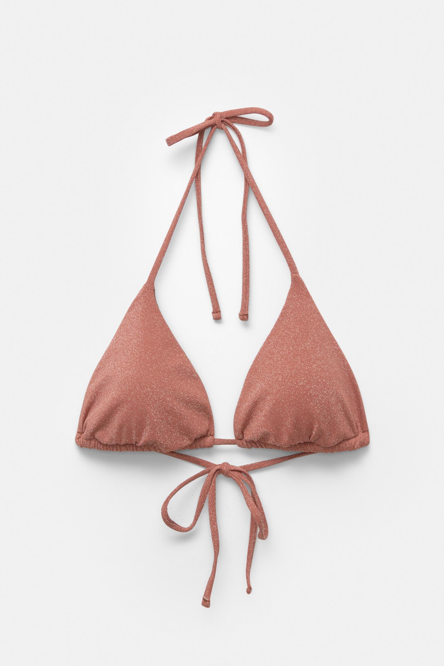 Glittery triangle bikini top Product Image