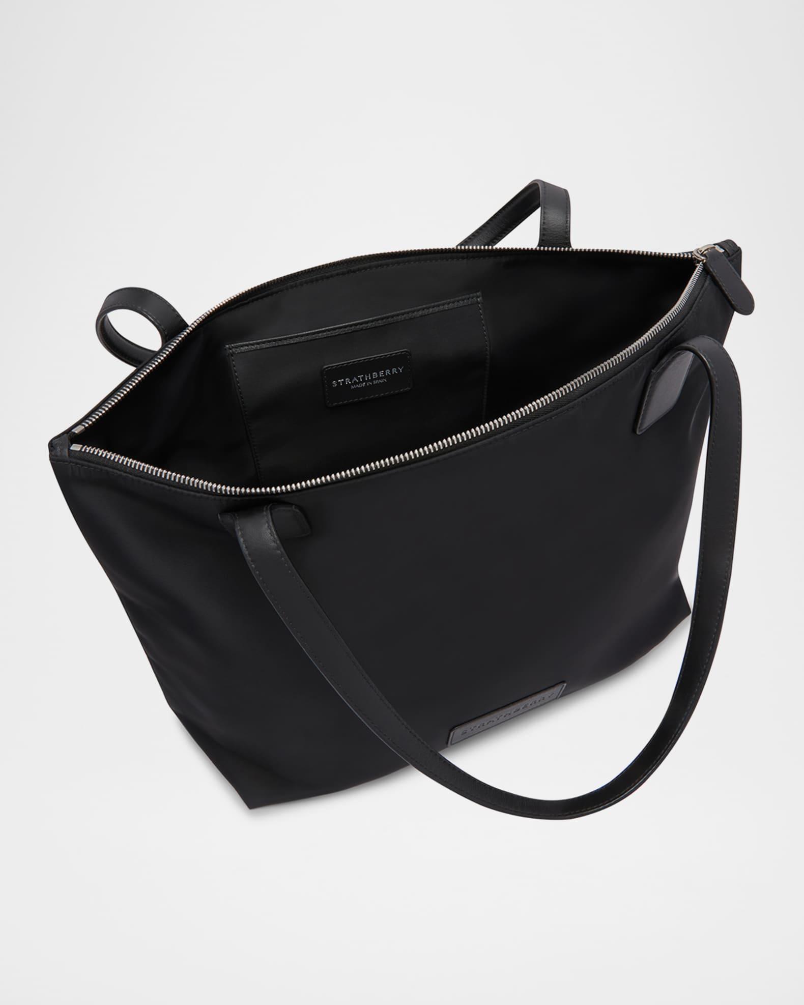 Nylon and Leather Travel Tote Bag Product Image