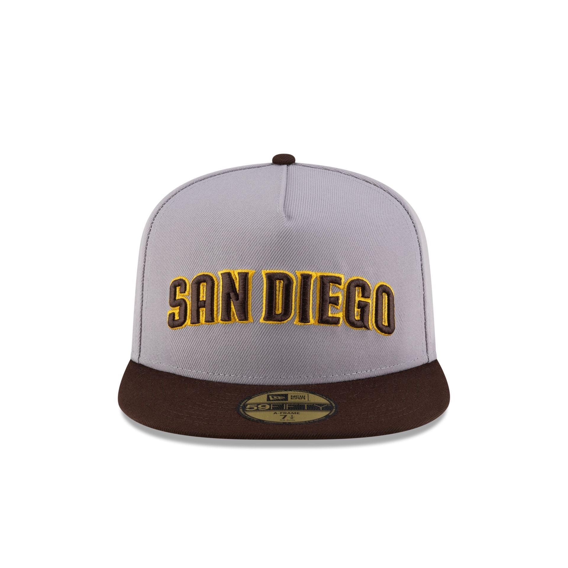 Just Caps League Sidepatch Gray San Diego Padres 59FIFTY A-Frame Fitted Hat Male Product Image