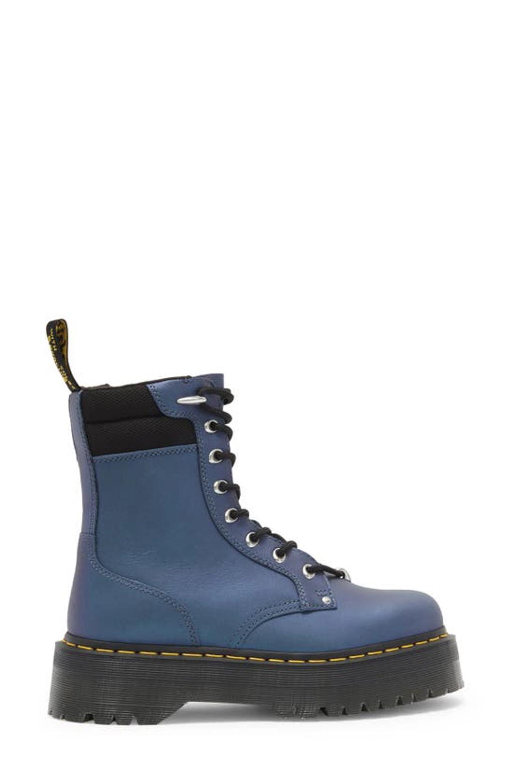 DR. MARTENS' Jadon Ii Platform Leather Boots In Blue Product Image