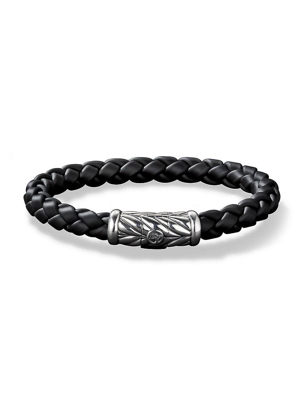 Mens Chevron Woven Rubber Bracelet, 8mm Product Image