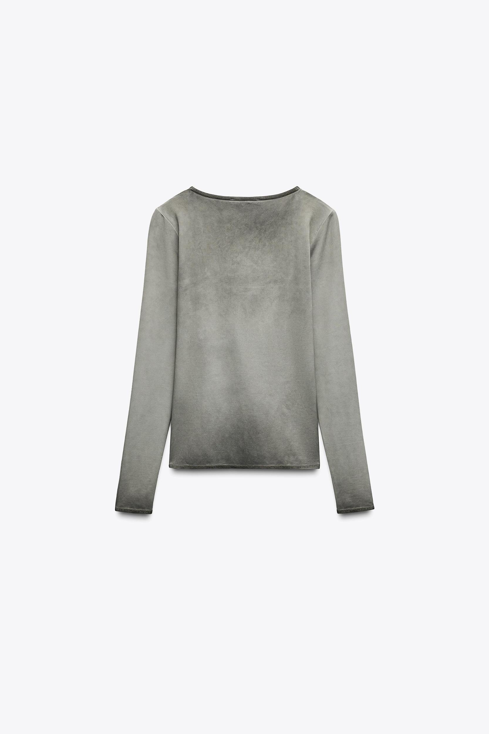 WASHED EFFECT POLYAMIDE T-SHIRT Product Image