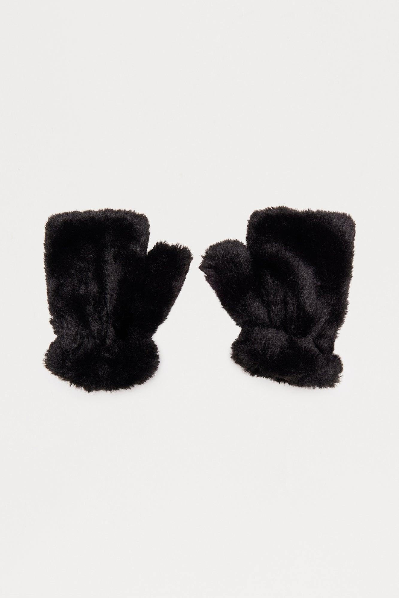 Plush Paws Gloves - Black Product Image