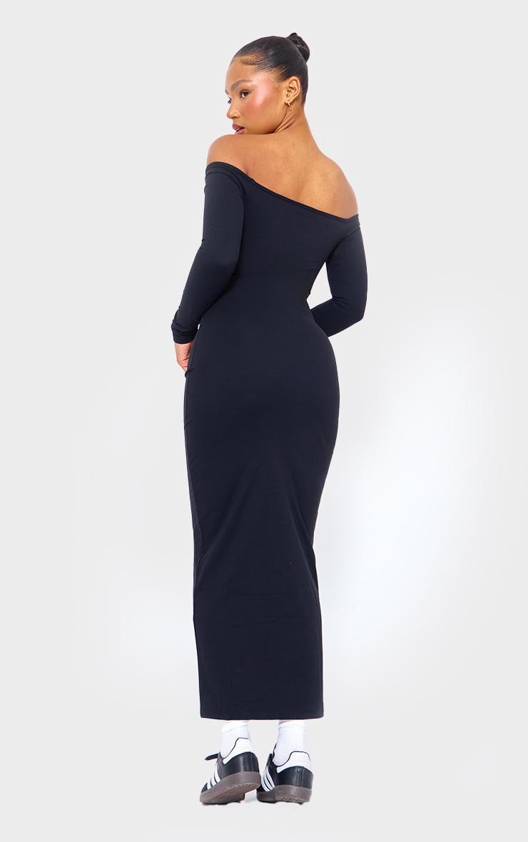 Black Snatched Sculpt Bardot Midaxi Dress Product Image