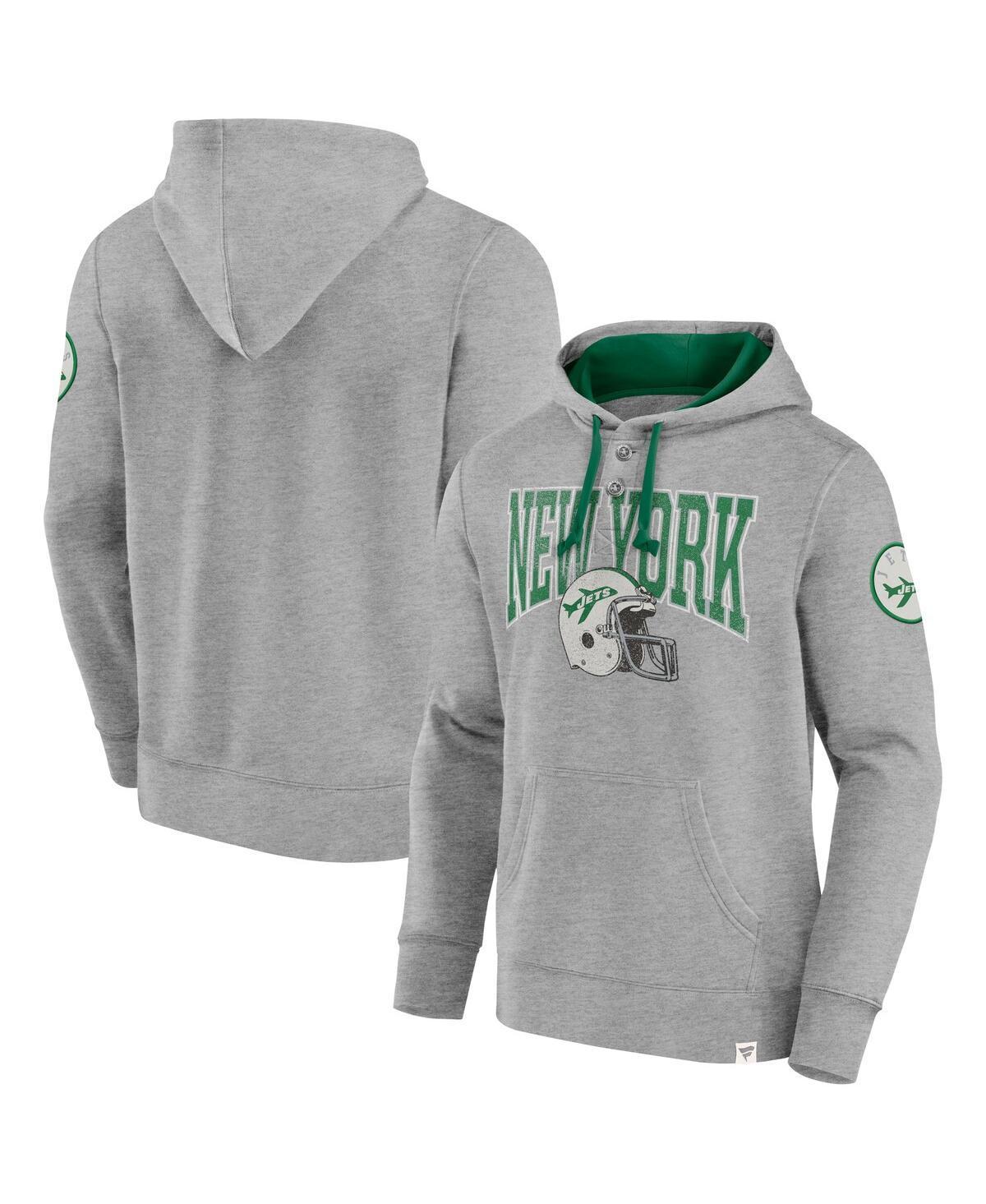 Fanatics Mens Heather Gray New York Jets Label Maker Pullover Hoodie - Heather Gray Product Image