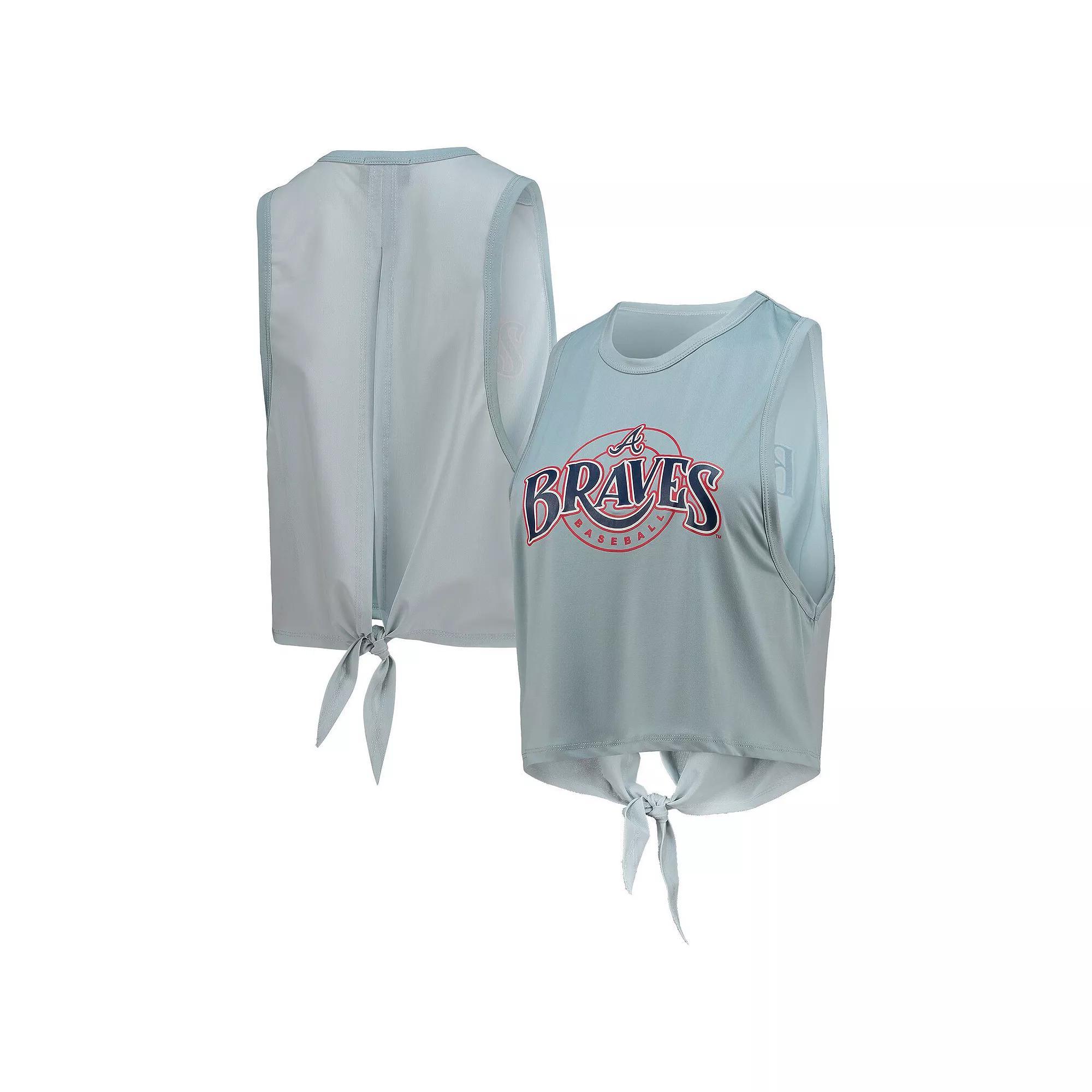 Women's The Wild Collective Light Blue Atlanta Braves Open Back Twist-Tie Tank Top, Size: 2XL Product Image