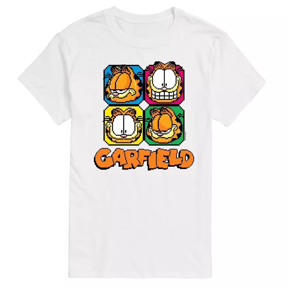 Men's Garfield Pixel Faces Graphic Tee,  Product Image