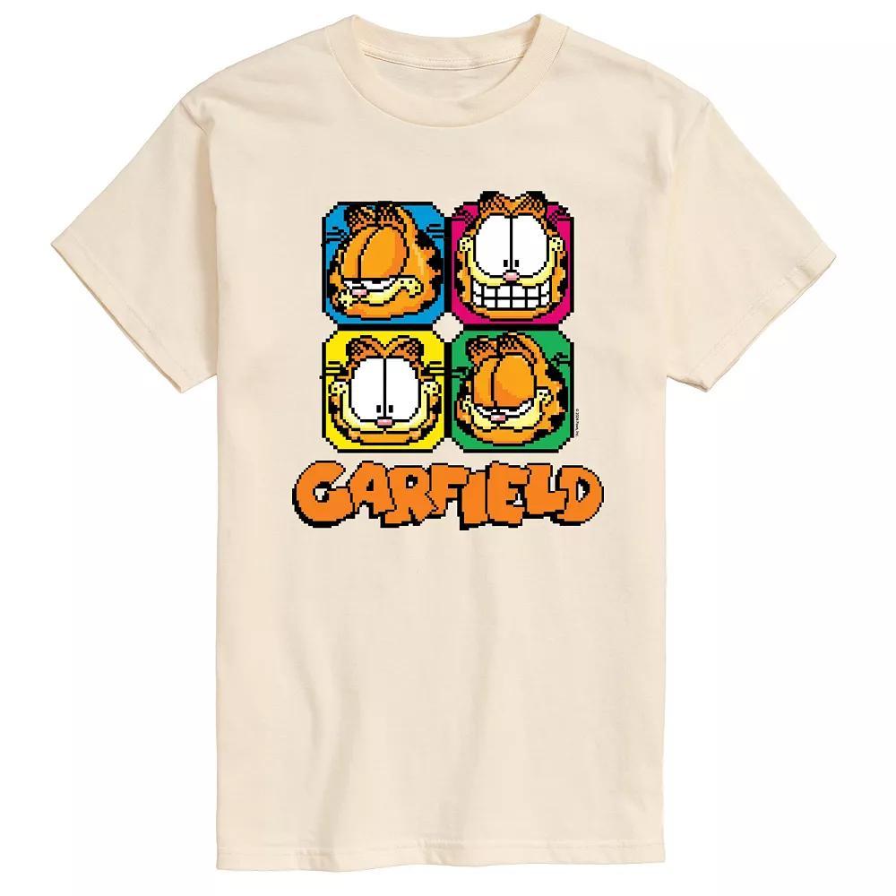 Men's Garfield Pixel Faces Graphic Tee,  Product Image