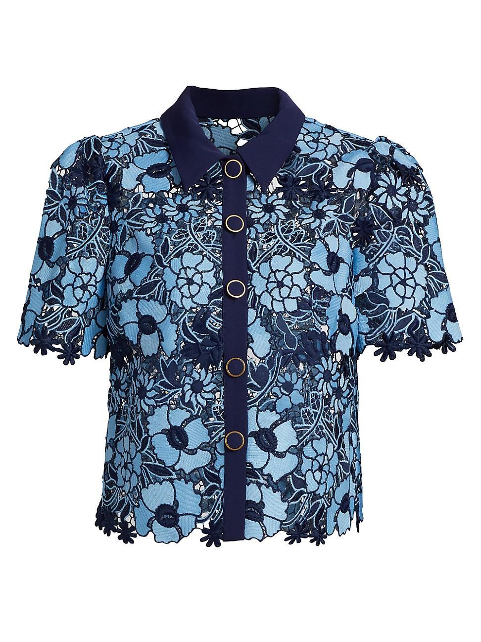 Womens Addison Lace Button-Front Shirt Product Image