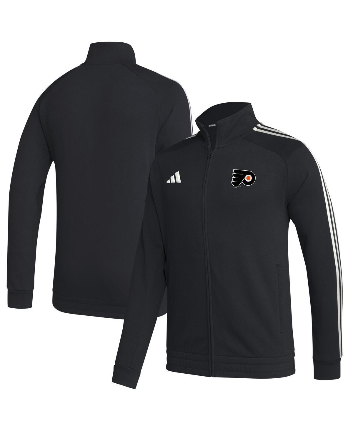 Mens adidas Black Dallas Stars Raglan Full-Zip Track Jacket Product Image