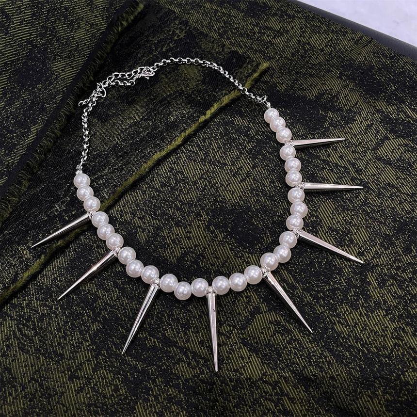 Studded Faux Pearl Choker Product Image