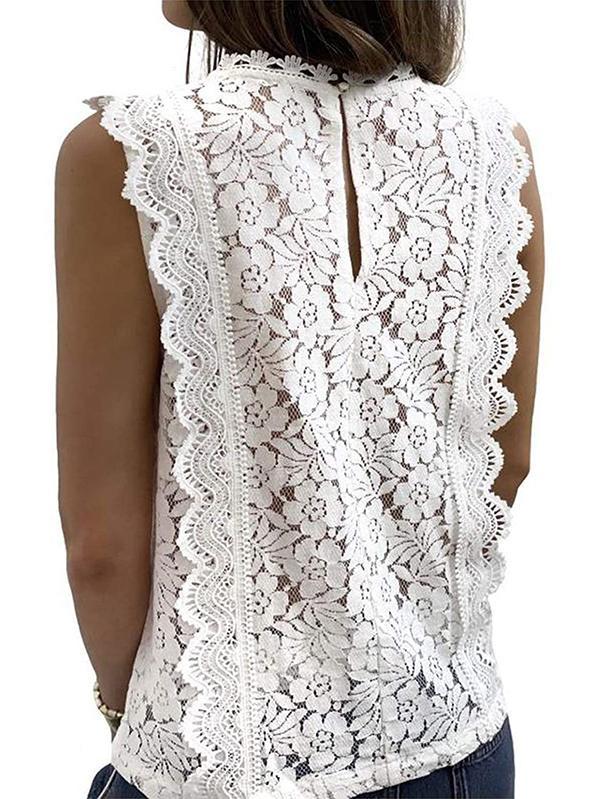Original Lace Solid Color Loose Vest Top Product Image