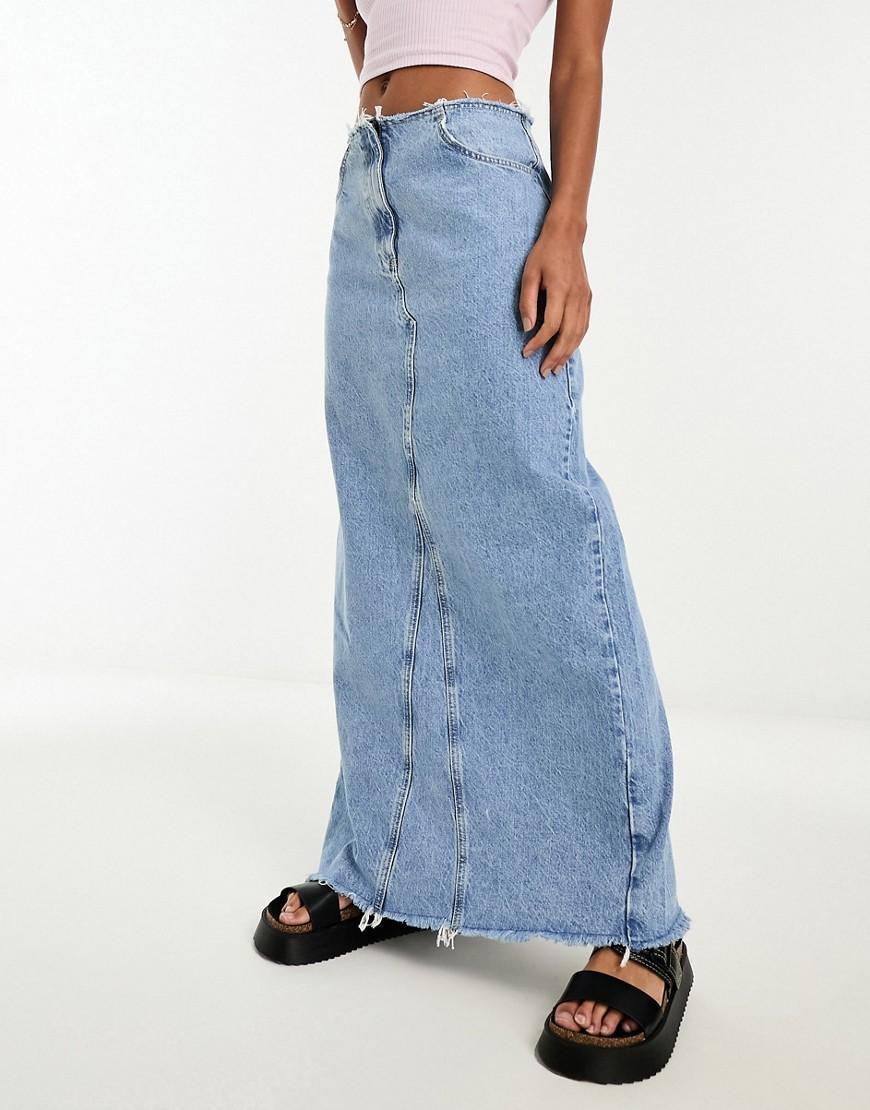 Mango Womens Denim Long Skirt Product Image