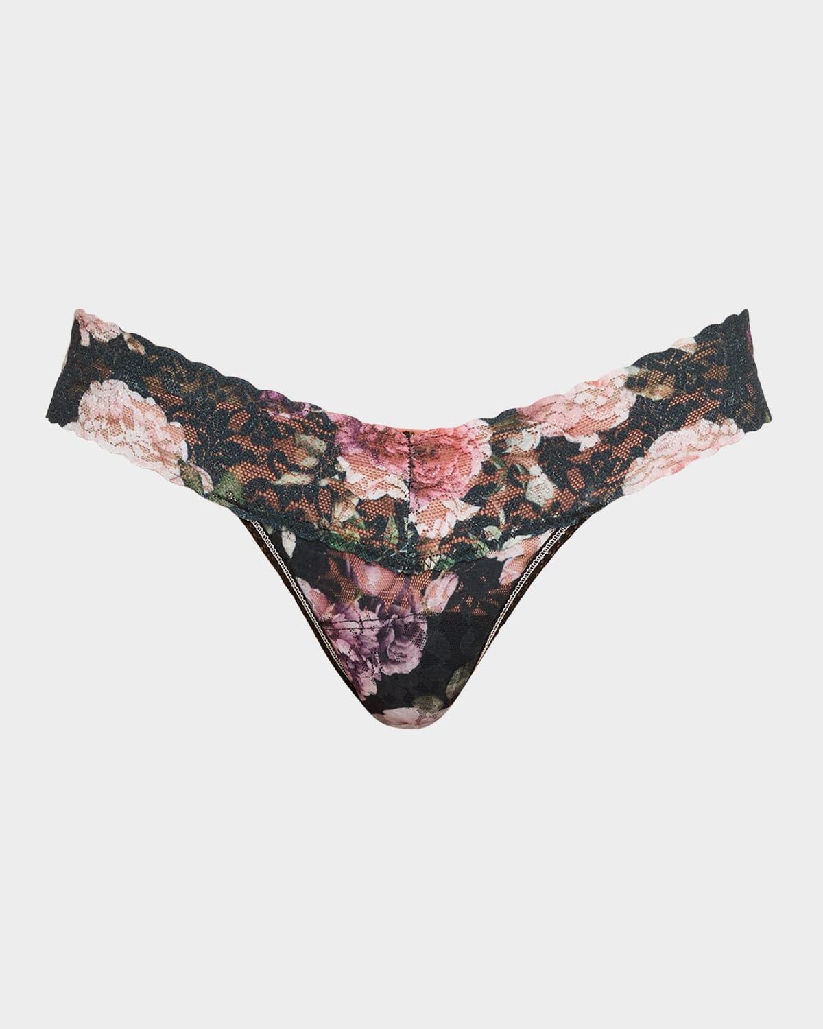 Signature Lace Low Rise Printed Thong Product Image