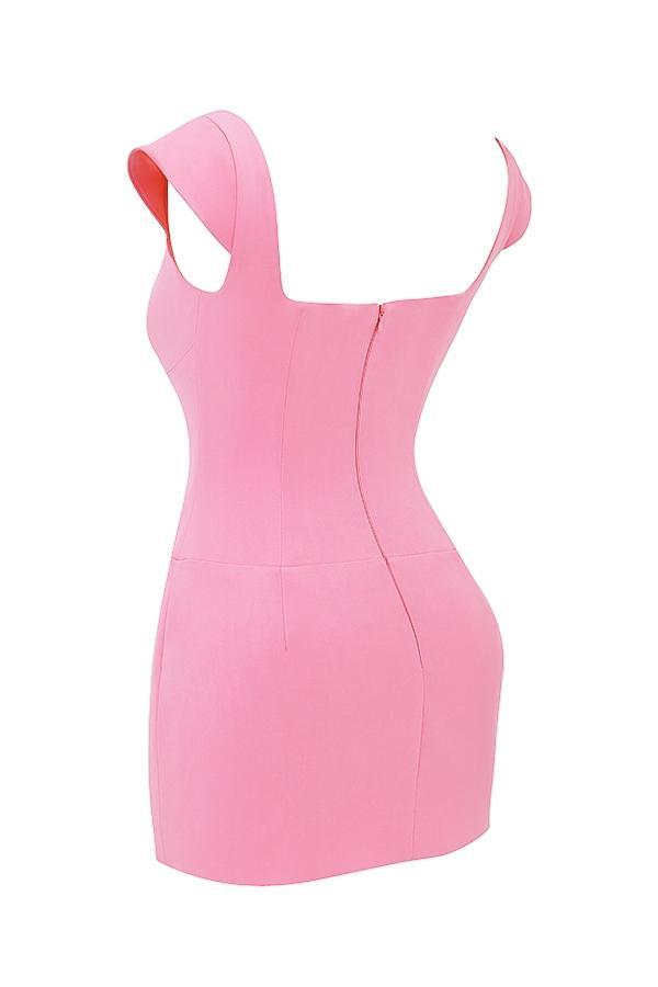 Leonida French Pink Corset Mini Dress Product Image