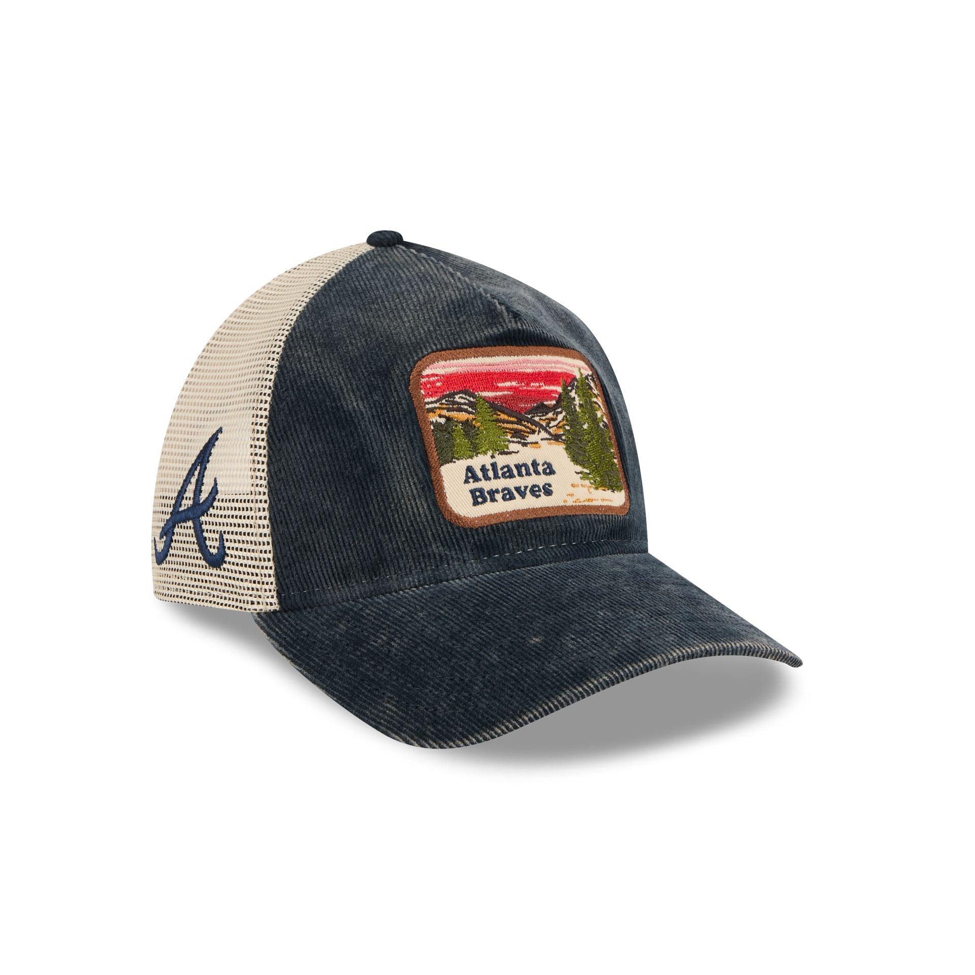Atlanta Braves Vintage Landscape 9TWENTY A-Frame Trucker Hat Male Product Image