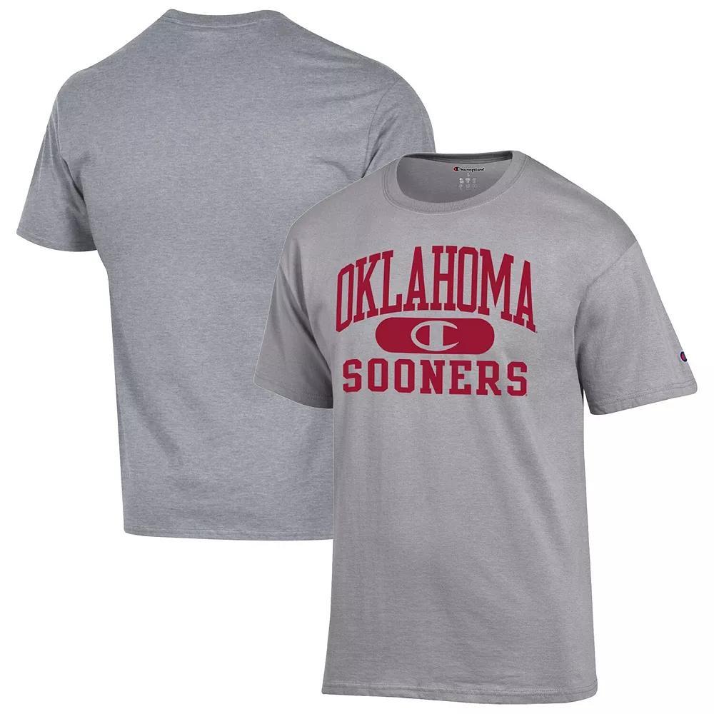 Men's Champion Heather Gray Oklahoma Sooners Arch Pill T-Shirt, Size: Large, Grey Product Image