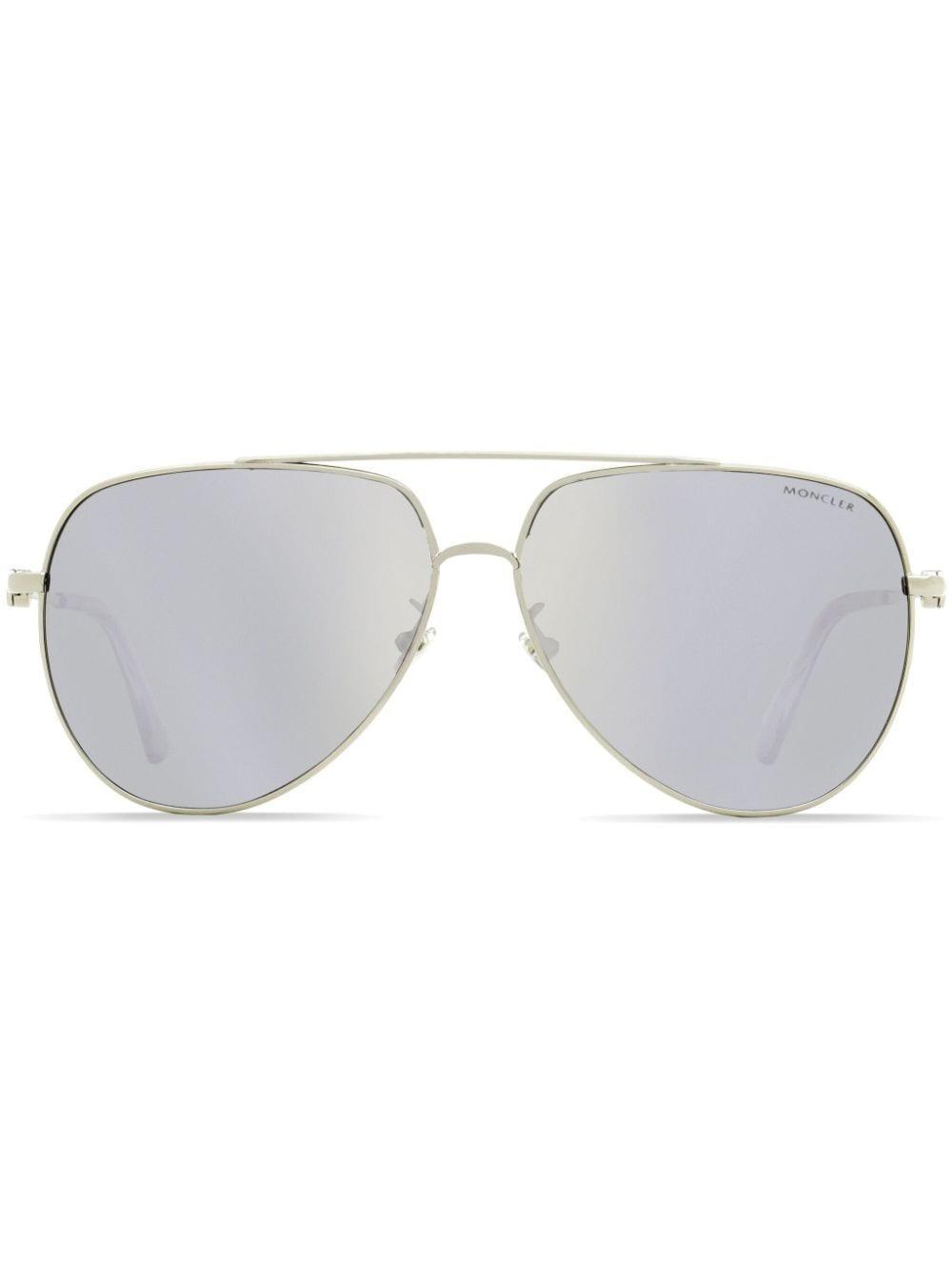 Navigator-frame Mirrored-lenses Sunglasses In Silver Product Image