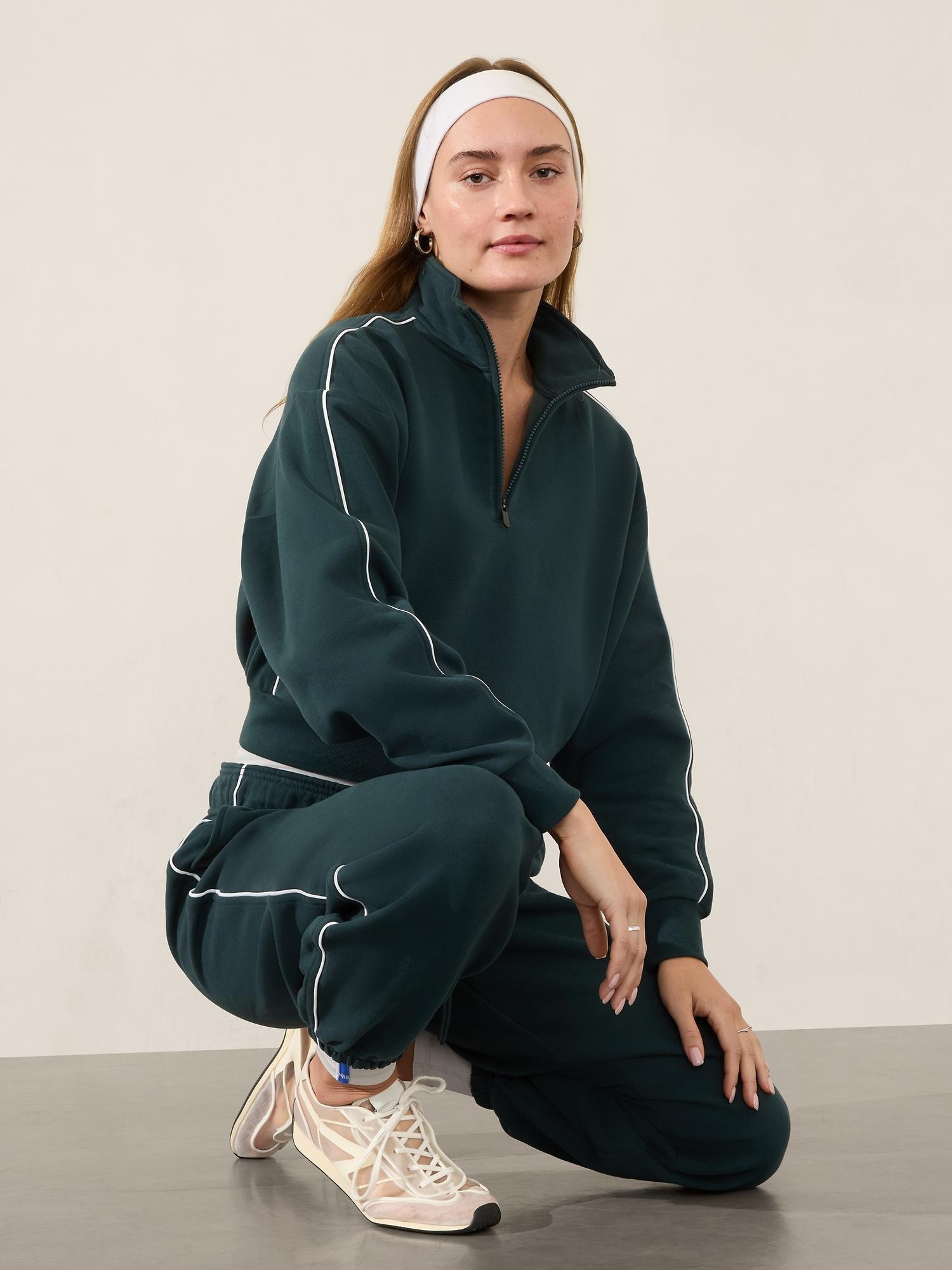 Forever Fleece 1/2 Zip High Hip Piping Sweatshirt Product Image