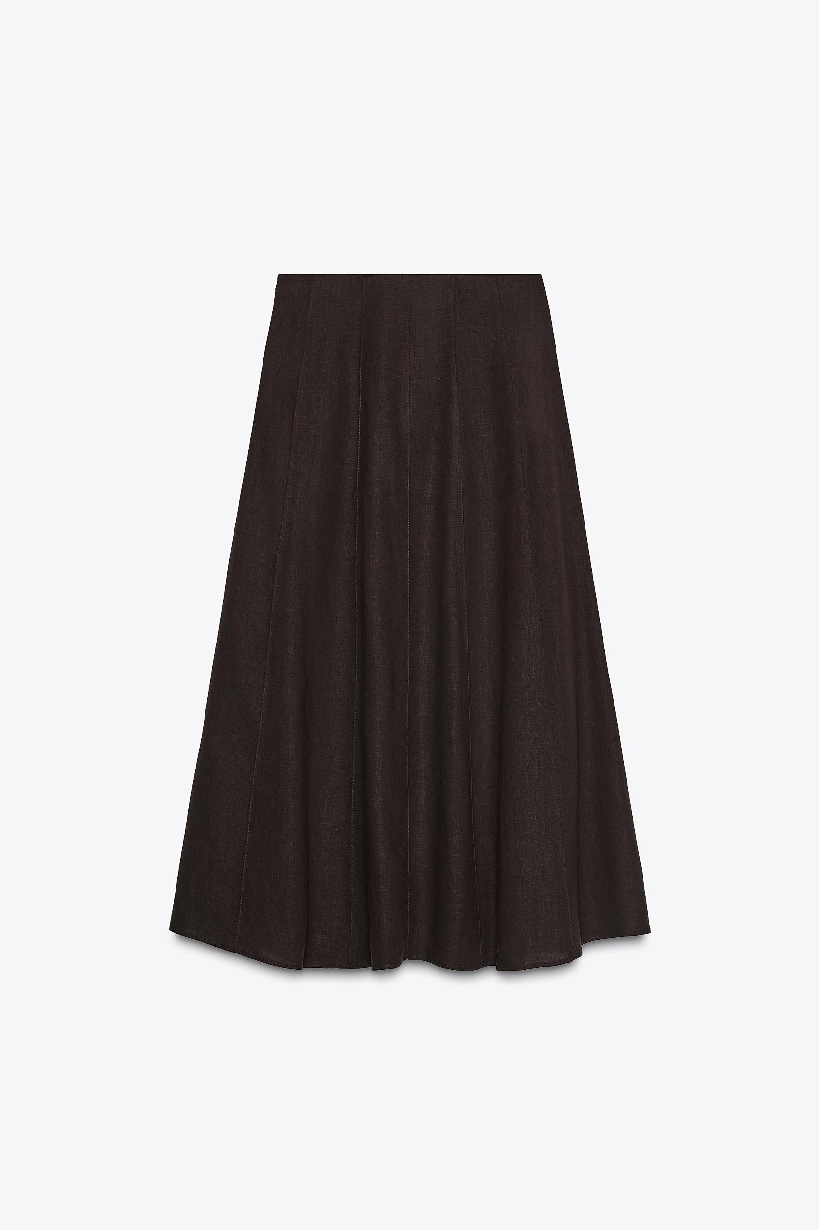 LINEN MIDI SKIRT Product Image