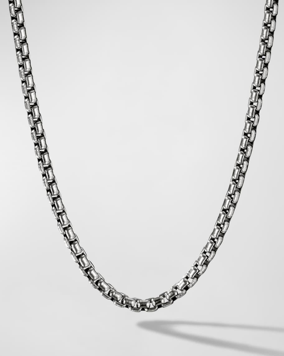 Mens Box Chain Necklace in Silver, 3.6mm, 24L Product Image