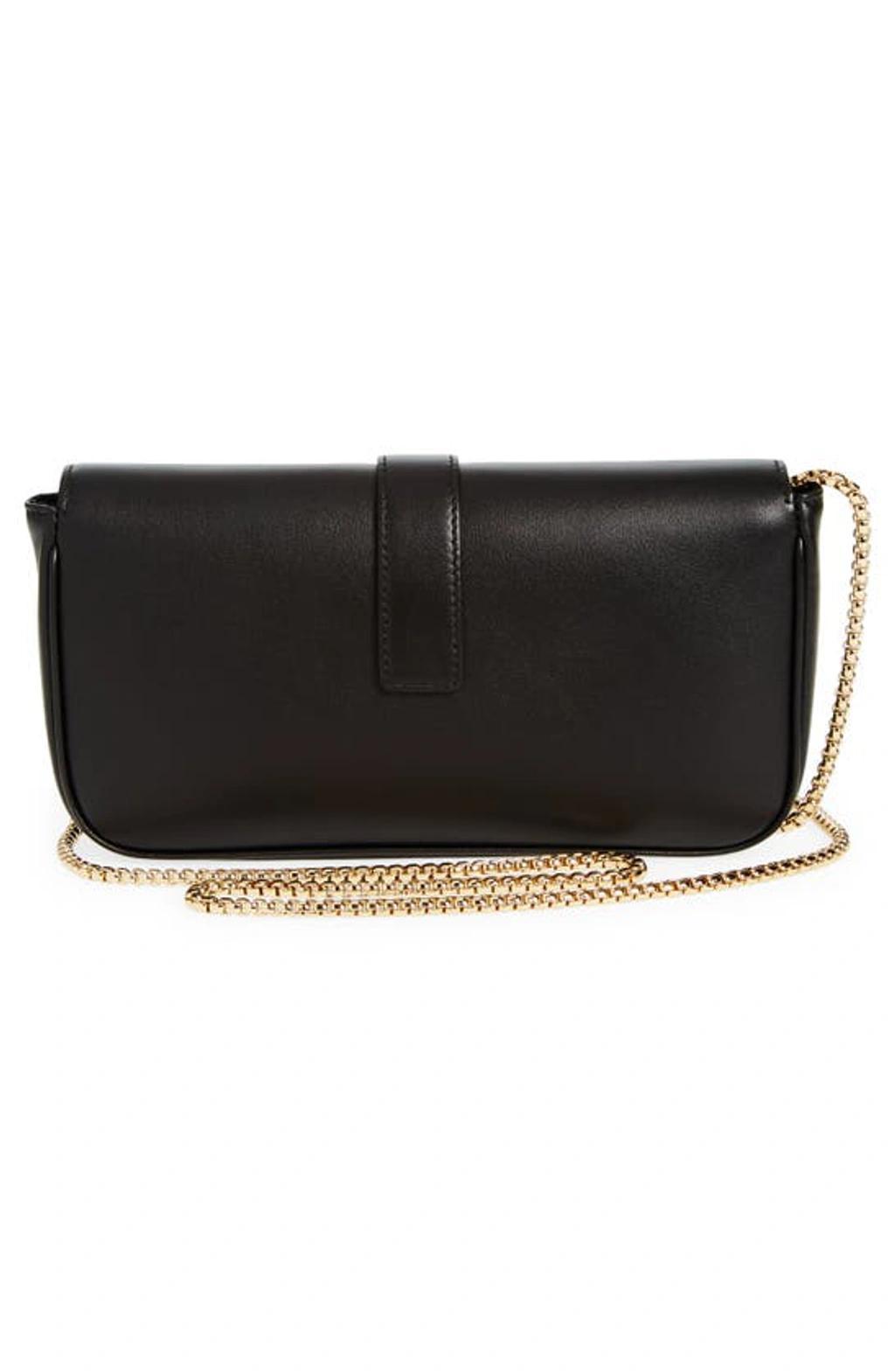 Mini Calfskin Leather Crossbody Bag In Nero Product Image