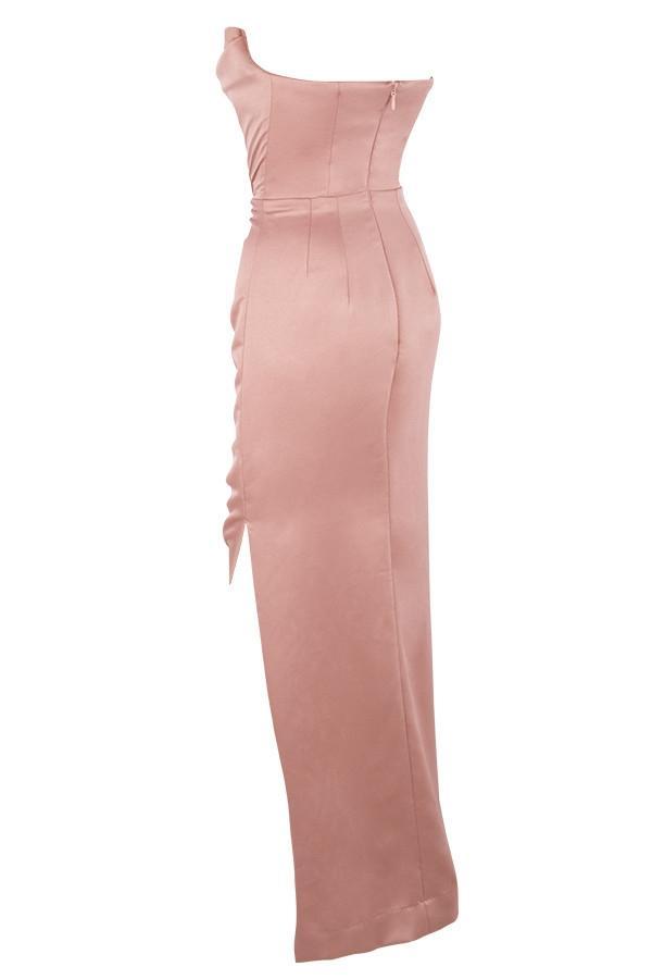 Adrienne Blush Satin Strapless Gown Product Image