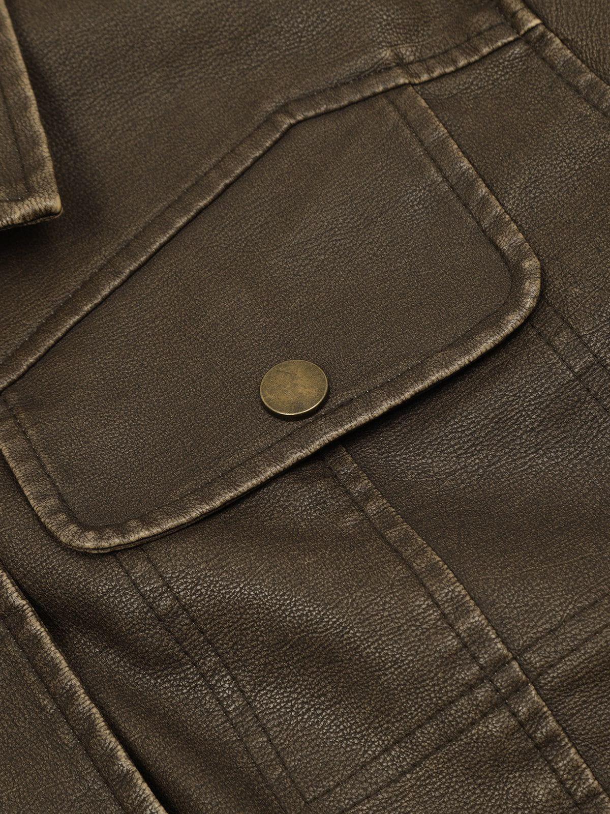 Aelfric Eden Multi-Pocket Faux Leather Jacket Product Image